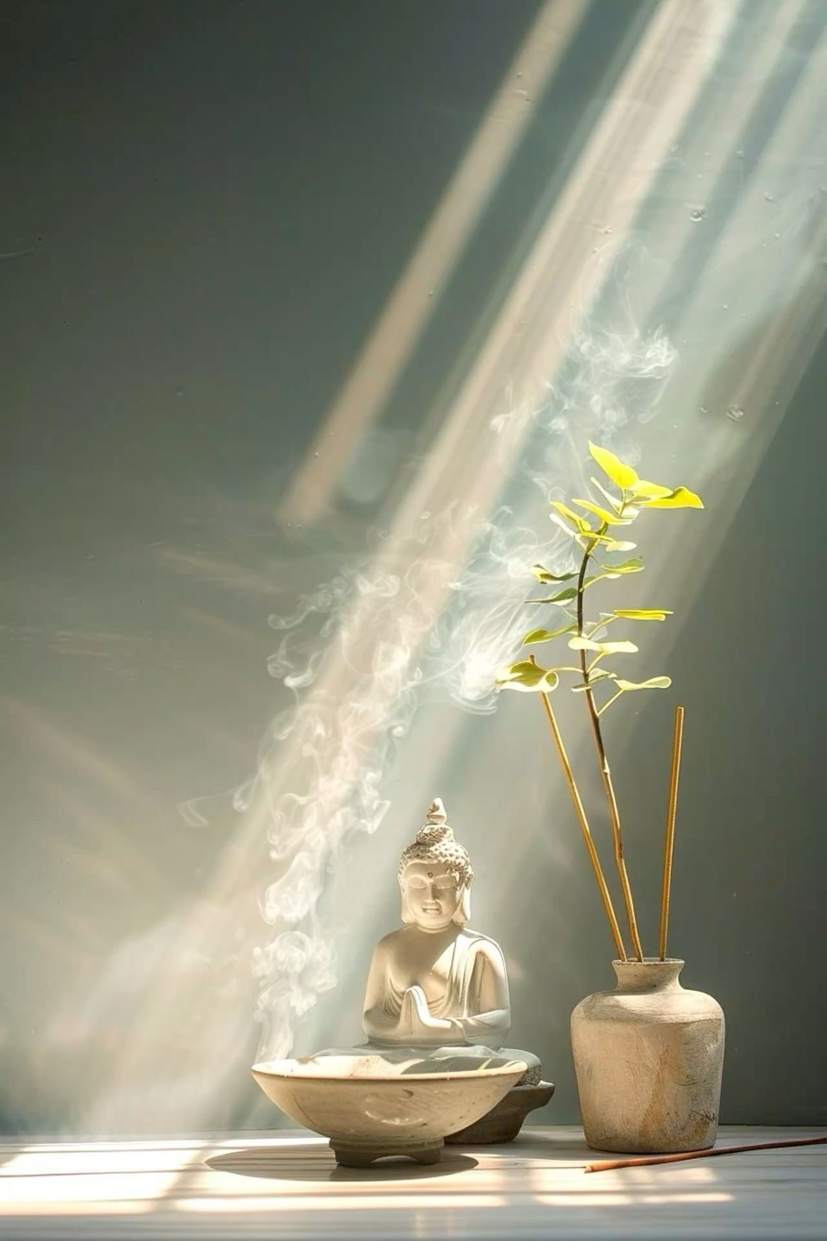 A softly lit altar inside the NeoSpace studio
